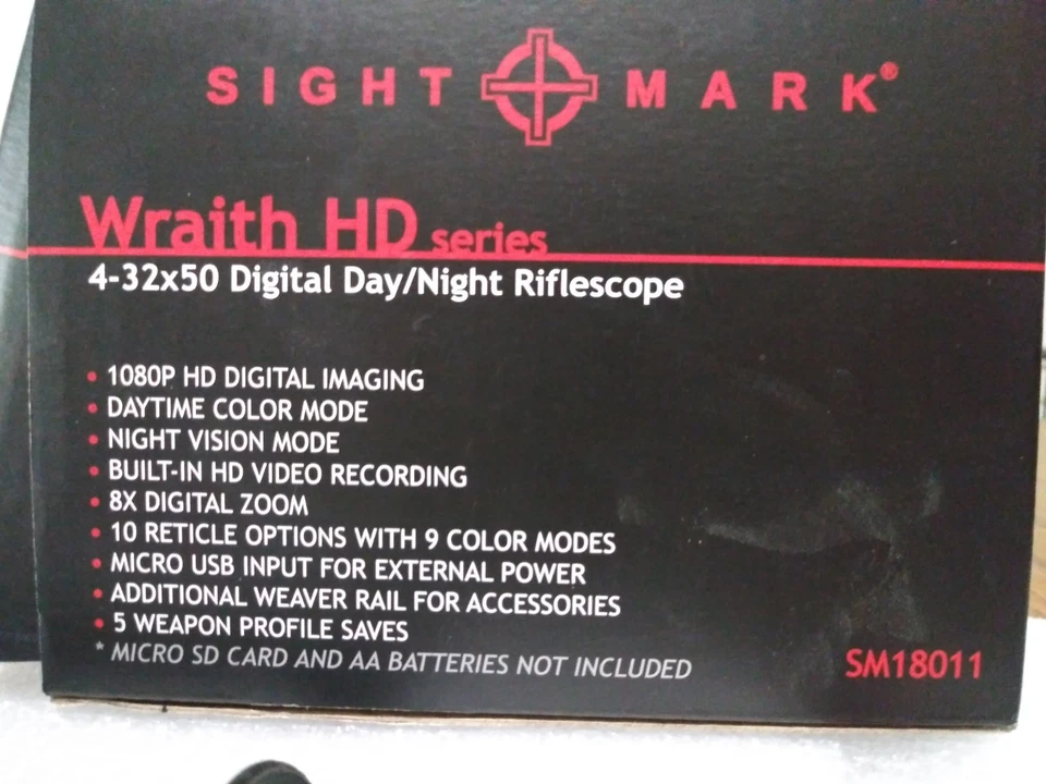 Mira para rifle digital Sightmark Wraith HD 4-32x50 visión diurna/nocturna - negra Foto 4 de 4