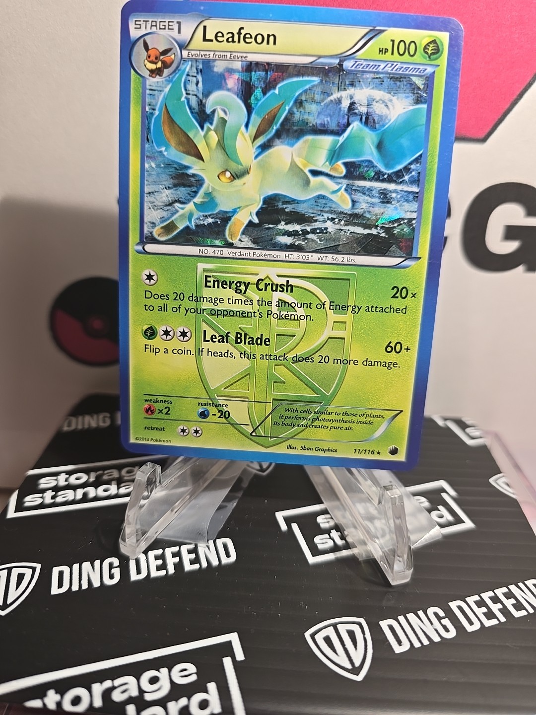 Pokemon TCG Card Leafeon MP 11/116 B&W Plasma Freeze Cracked Ice Holo Rare 2013
