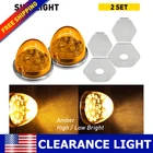 2X LED Watermelon Light BIG Indicator Truck Trailer Side Marker Lamp W/ Brackets