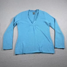 VTG Ann Taylor Sweater Women Large Petite Wool Angora Blend V Neck Pullover Y2K