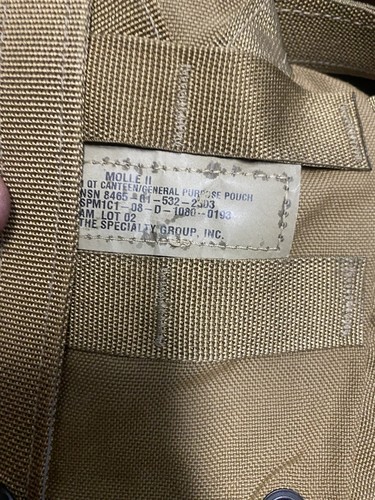 USMC Molle 2 1 Quart Canteen General Purpose Pouch Coyote Brown GC - 第 9/10 張圖片