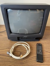 Vintage Hitachi CT1385W 13 CRT Color TV Remote Retro Gaming 1994 READ