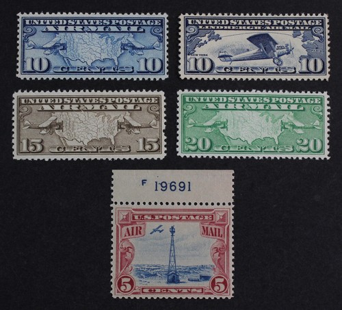 CKStamps: US Air Mail Stamps Collection Scott#C7-C11 Mint NH OG