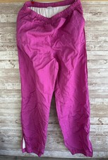Vintage Neon Windbreaker Pants Unisex Medium Retro Stretchy Nylon Pink Track