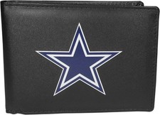 Sport NFL Bi-fold Wallet Large Logo Faux Leather Fashionable Affordable Black