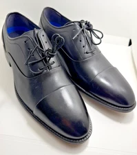 Johnston & Murphy Men's Stockton Cap Toe, Size 8.5, black leather 592475