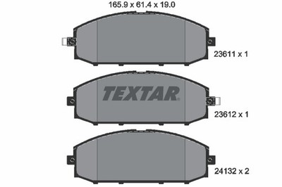 1x TEXTAR 2361101 Bremsbelagsatz Scheibenbremse für Nissan