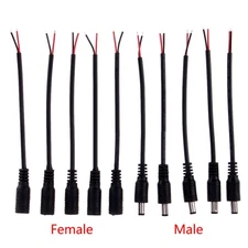 5.5x2.1mm Male Female DC Power Socket Jack Plug Wire Connector Cable 15CM Length