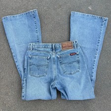 Vintage 90s Y2K Paris Blues Flare Jeans Light Wash 100 Cotton Size 7x31