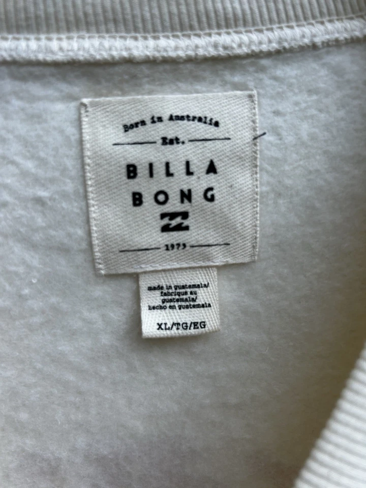 🌸 Pulôver Billabong XL creme retrô floral surf gola redonda - Imagem 4 de 4