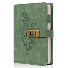 Lock Diary for Women with Girls A5 Leather Locked Green