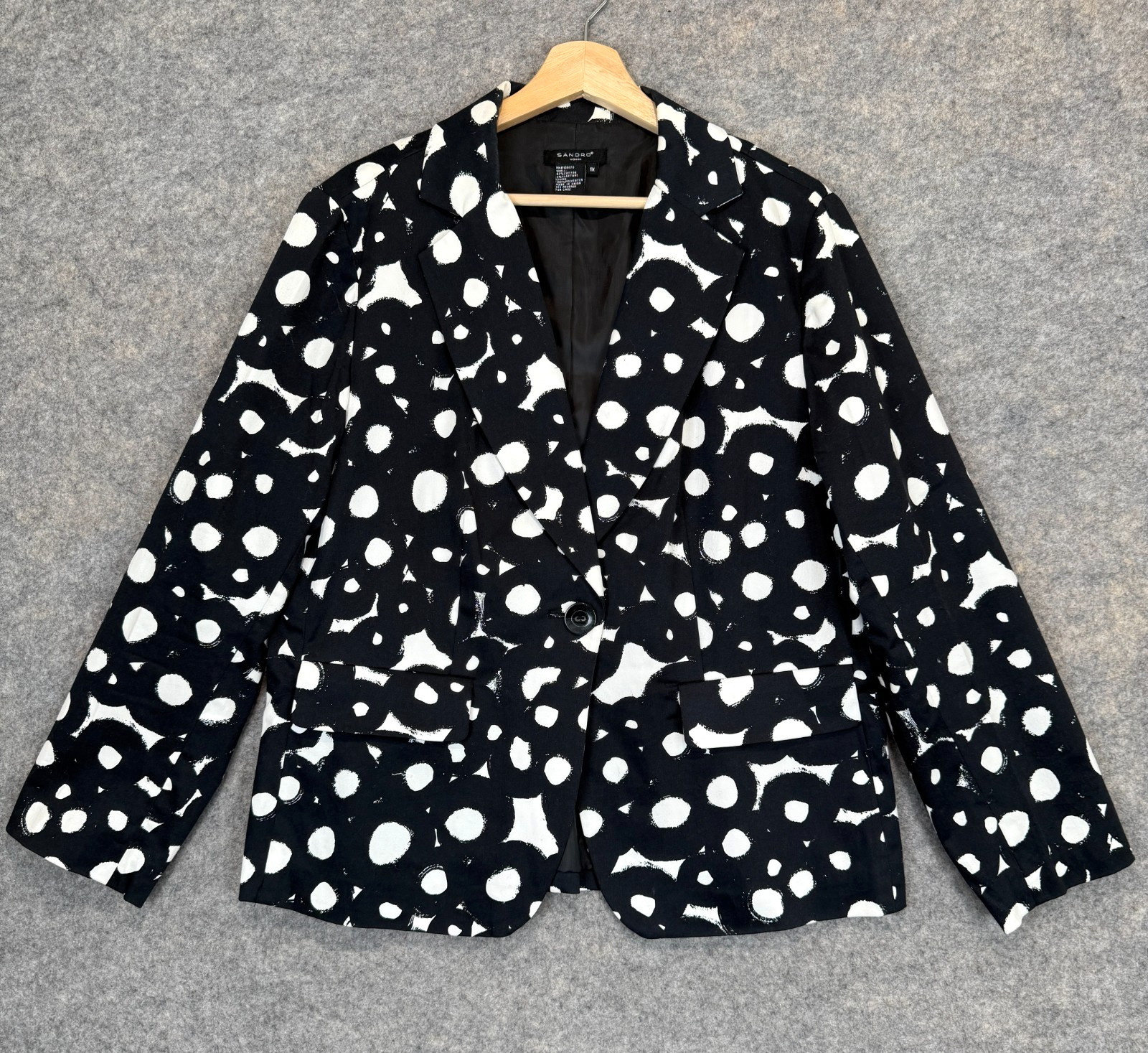 Sandro One Button Abstract Blazer Jacket Womens 1… - image 1