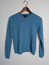 Tahari Sweater Womens XS Blue 100 Cashmere Crew Neck Pullover Knit Lightweight