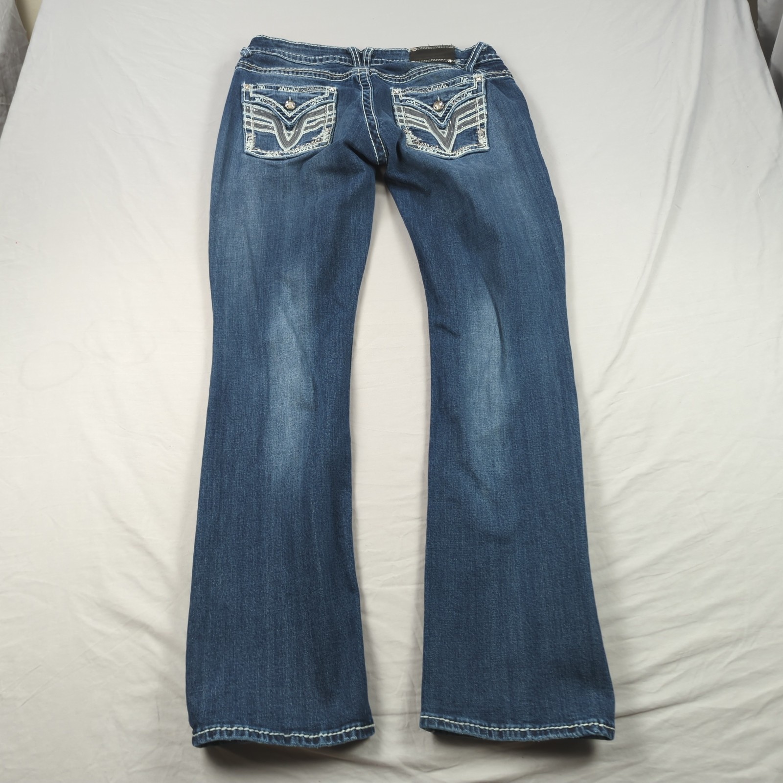 Vigoss Jeans Womens 12 Blue Dallas Slim Boot Cut Western Cowgirl Embroidered