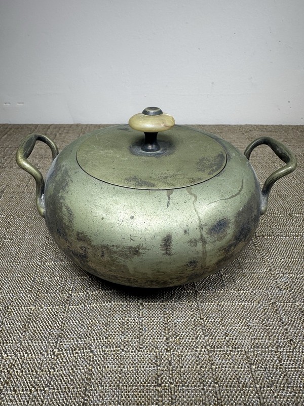 Antique Russian Sugar Bowl with Mother of Pearl Alexander Kach