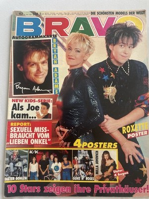 Bravo Zeitschrift Nr 42/91 Bryan Adams Roxette AC/DC Bohlen Guns N Roses B.Pitt