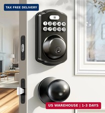 Veise Keyless Entry Door Lock with 2 Knobs, Electronic Backlit Keypad Deadbolt w