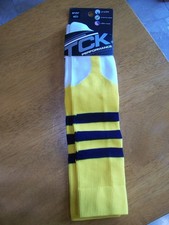TCK Performance, Baseball/Softball Socks, Yellow, Black Stripes, Unisex, Medium