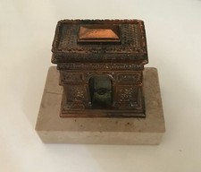Ancienne figurine souvenir Arc De Triomphe sur Socle Marbre Paris