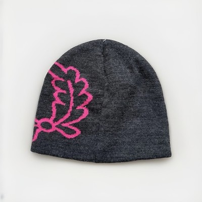 Fred Perry Beanie Unisex One Size Gray Pink Big Logo Beanie Hat