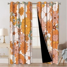 Boho Floral Blackout Curtains for Bedroom 84 inch Long 2 Panels Set, Bohemian...