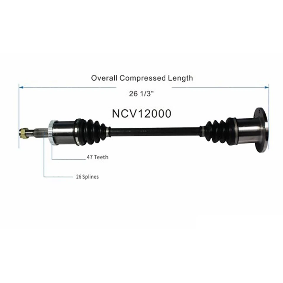 Eje CV trasero izquierdo y derecho GSP de fabricante de equipos originales para Dodge Caravan 1999-2000 garantía de por vida Foto 4 de 4