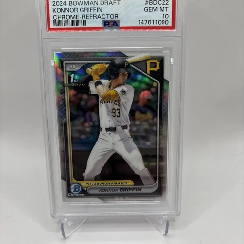 KONNOR GRIFFIN 2024 BOWMAN CHROME DRAFT 1ST REFRACTOR PSA 10 Q6964