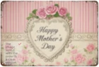 Elegant Mother's Day Floral Roses Butterflies Funny Vintage Tin Sign Metal Wall