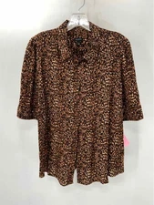 Pre-Owned Talbots Brown Size Large Leopard Blouse