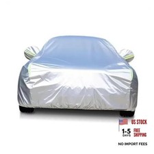 Waterproof Car Cover All Weather Snowproof Fit Sedan Length 178-185 inch Silver