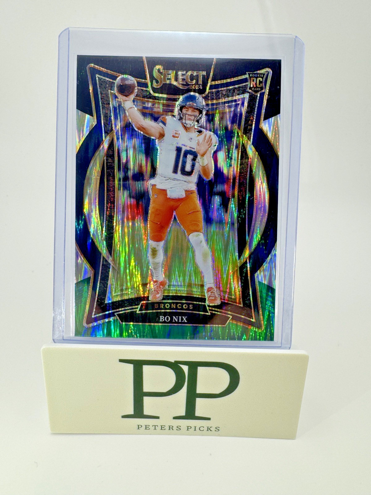 2024 Panini Select Concourse BO NIX #30 Black & Green Shock Prizm RC Broncos