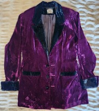 Rare Vintage Lip Service Rockstar Goth Crushed Velvet Jacket