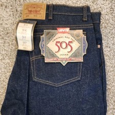 VTG 1991 Levis 505 Deadstock USA Made Rigid Indigo Jeans Streetwear Y2K Stacked