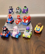 Spidey and His Amazing Friends Mini 2" Cars x10 Marvel Push Along Vehicles