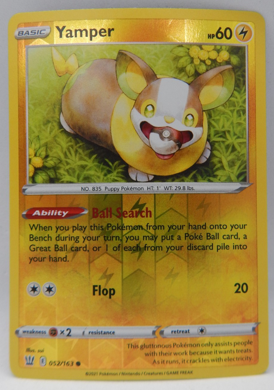 2021 Pokemon Sword and Shield Battle Styles - 52/163 Reverse Holo - YAMPER
