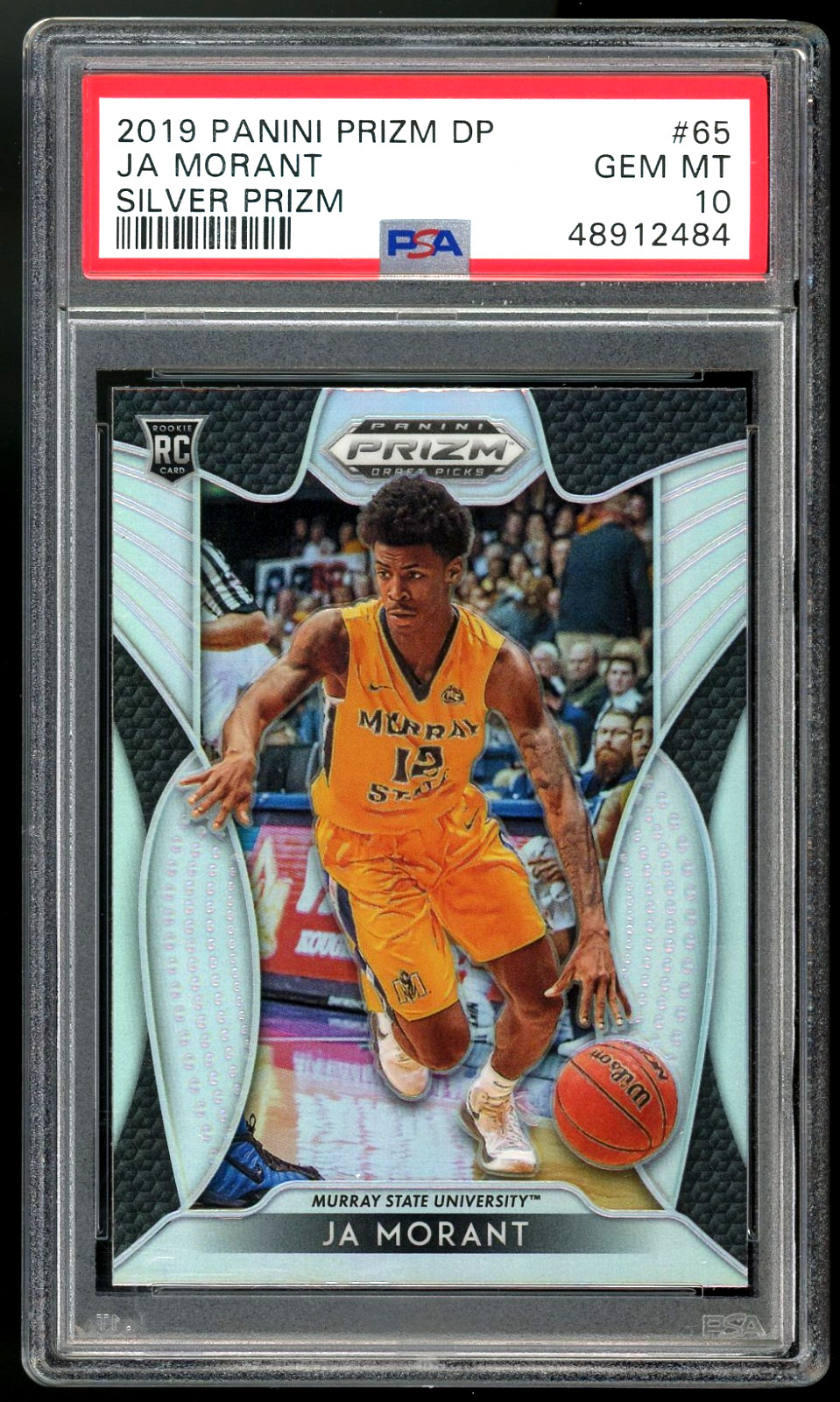2019 PANINI PRIZM DRAFT PICKS #65 JA MORANT SILVER PRIZM PSA 10