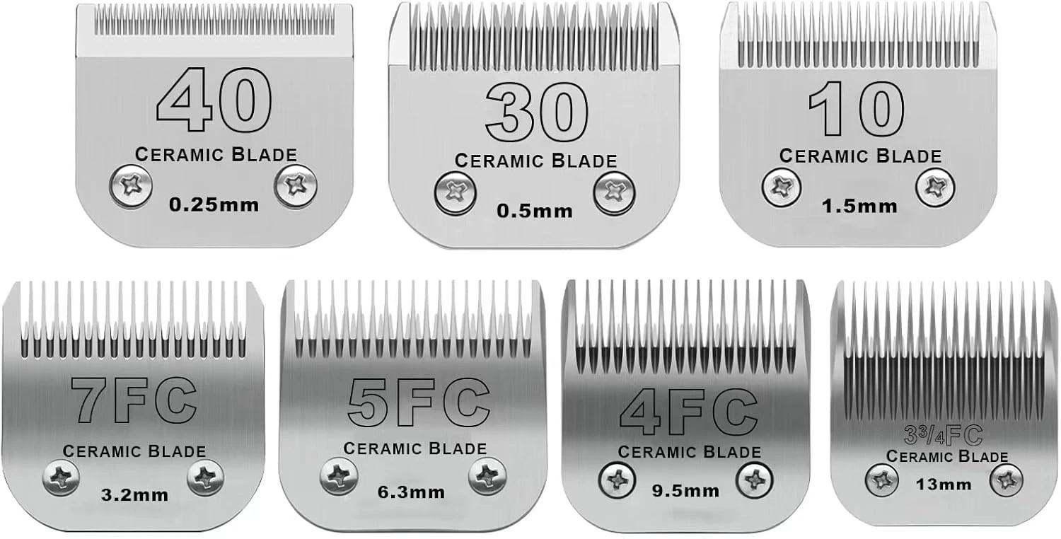 Pet Dog Grooming Clipper Blades 7 Pack Compatible