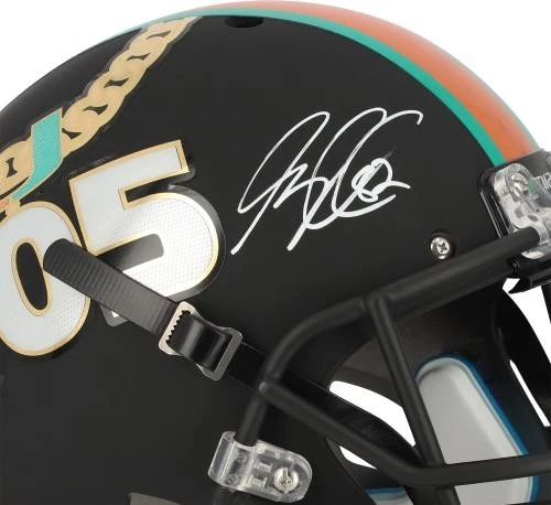 Casco réplica alternativa Schutt Sports Turnover firmado por Greg Olsen Hurricanes Foto 2 de 2