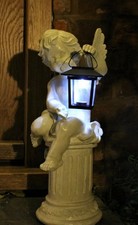 Solar Powered Garden Ornament Cherub Fairy Angel Resin Figurine DS5981 - ELM WH