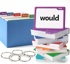 520 Sight Words Flash Cards Kindergarten Homeschool Supplies with Card Folders