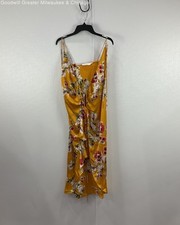 ASTR The Label Womens Yellow Floral Sleeveless Midi Dress XS