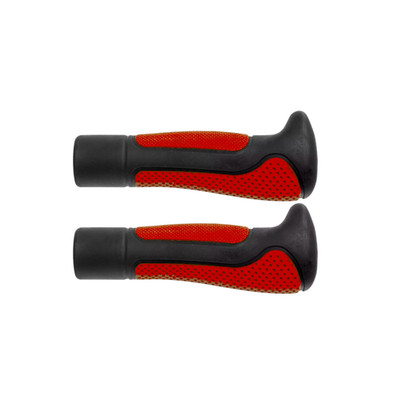 Ergonomische Fahrrad Griff Griffe - Schwarz/Rot 138mm beide | Rutschfest Gummi MTB Roa