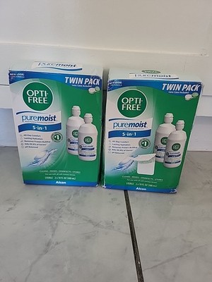 2PK Opti Free Puremoist Hydraglyde Multi-Purpose Disinfecting Solution ~EXP 4/28