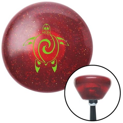 Green Abstract Turtle Red Retro Metal Flake Shift Knob w/ M16x1.5 Insert Auto