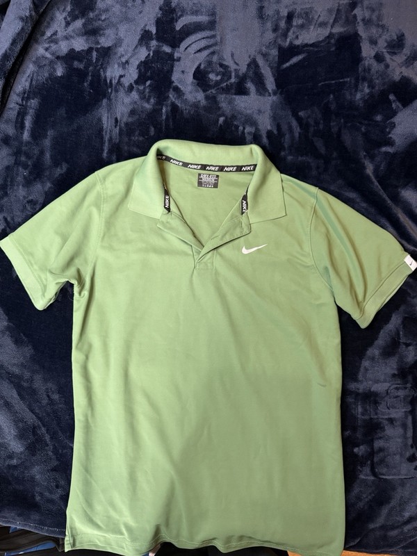 Nike Dri-FIT Men's Green Solid Polo Shirt M 