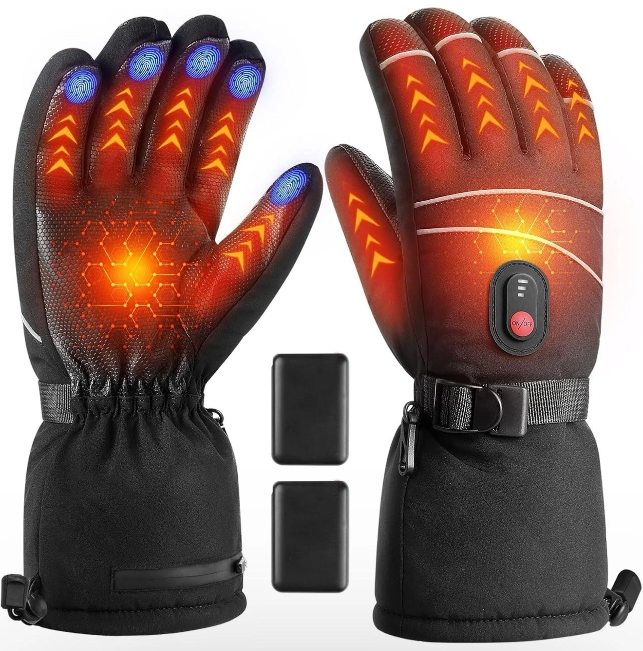 X-Large Heated Gloves 5000mAh, Touchscreen Winter Gloves Men Women, Waterproof