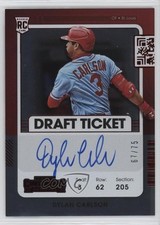 2021 Panini Contenders Draft Ticket Red 67/75 Dylan Carlson #147 Auto 0z8z