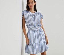 Vestido Rails Augustine Azul Jalisco Rayas Boho Playa Elegante Vestido a Rayas Mujer XL