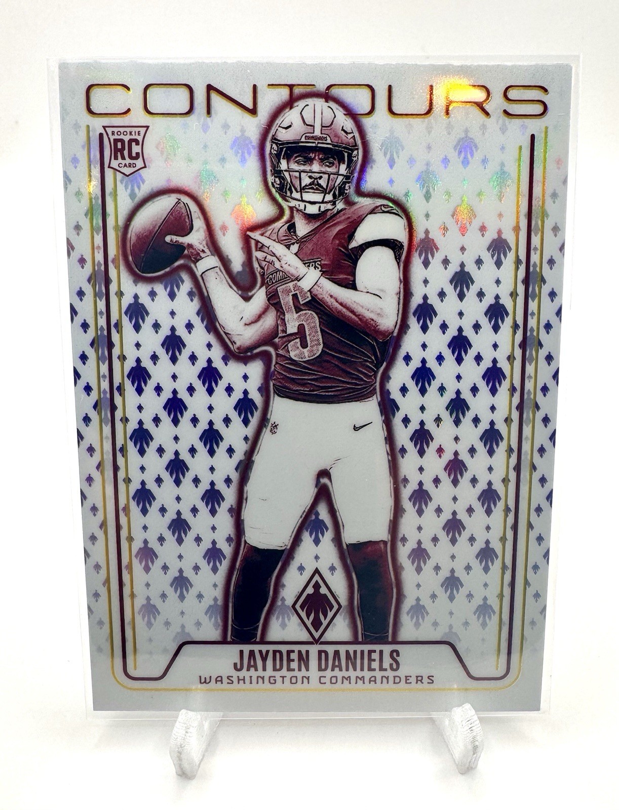 2024 Panini Phoenix Contours Jayden Daniels #CON-JDS Purple (RC)