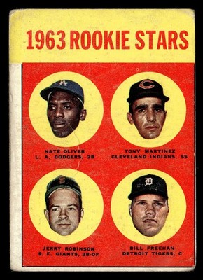 1963 Topps Rookie Stars Nate Oliver/Martinez/Jerry Robinson/Bill Freehan #466 FR